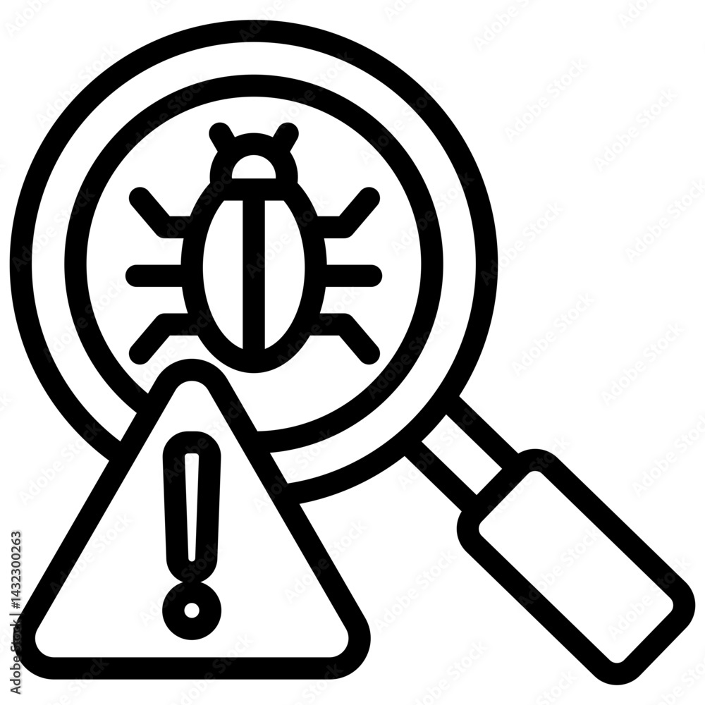 Poster Defect Detection Outline Icon