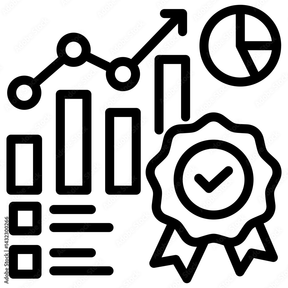 Poster quality metrics outline icon