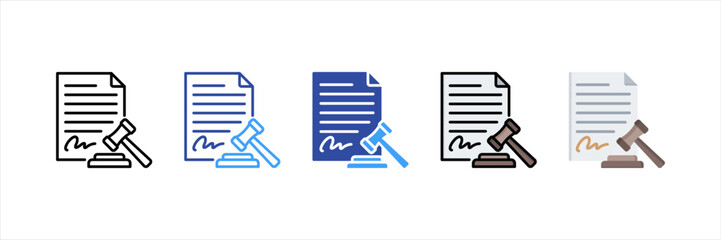 Legal Document Multi Style Icon Set