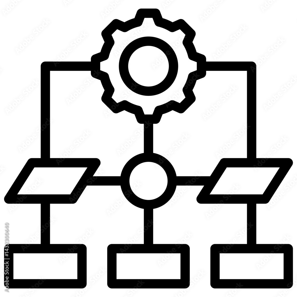 Poster process mapping outline icon