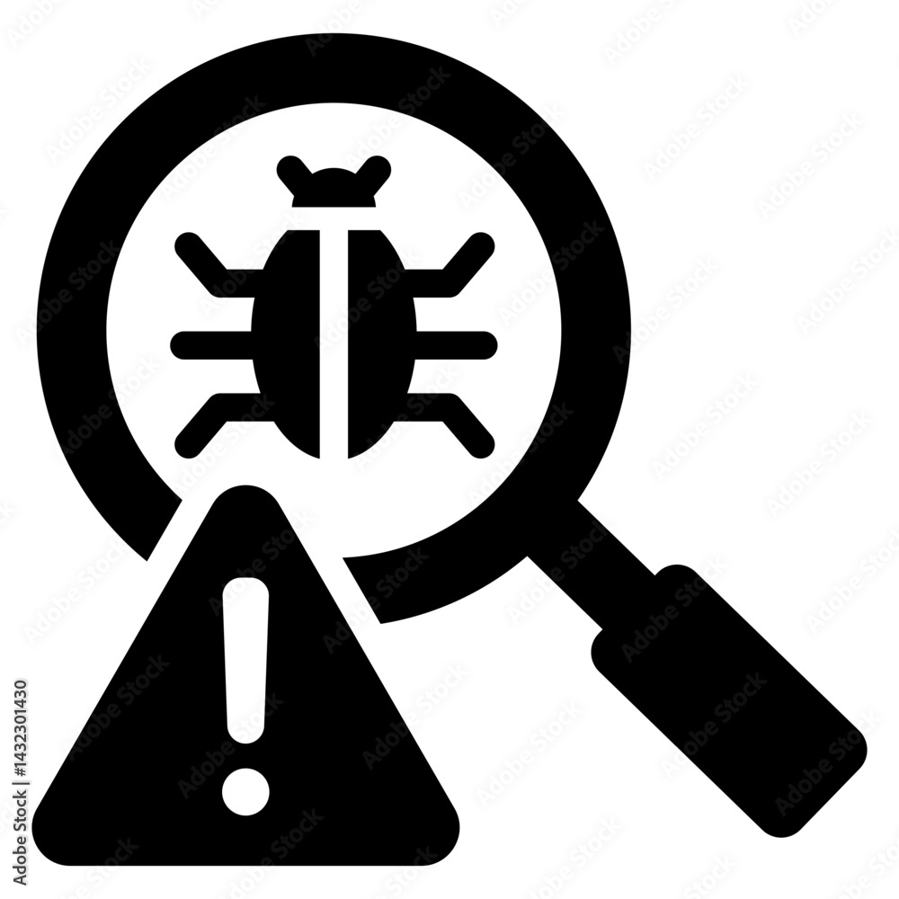 Poster Defect Detection Solid Black Icon
