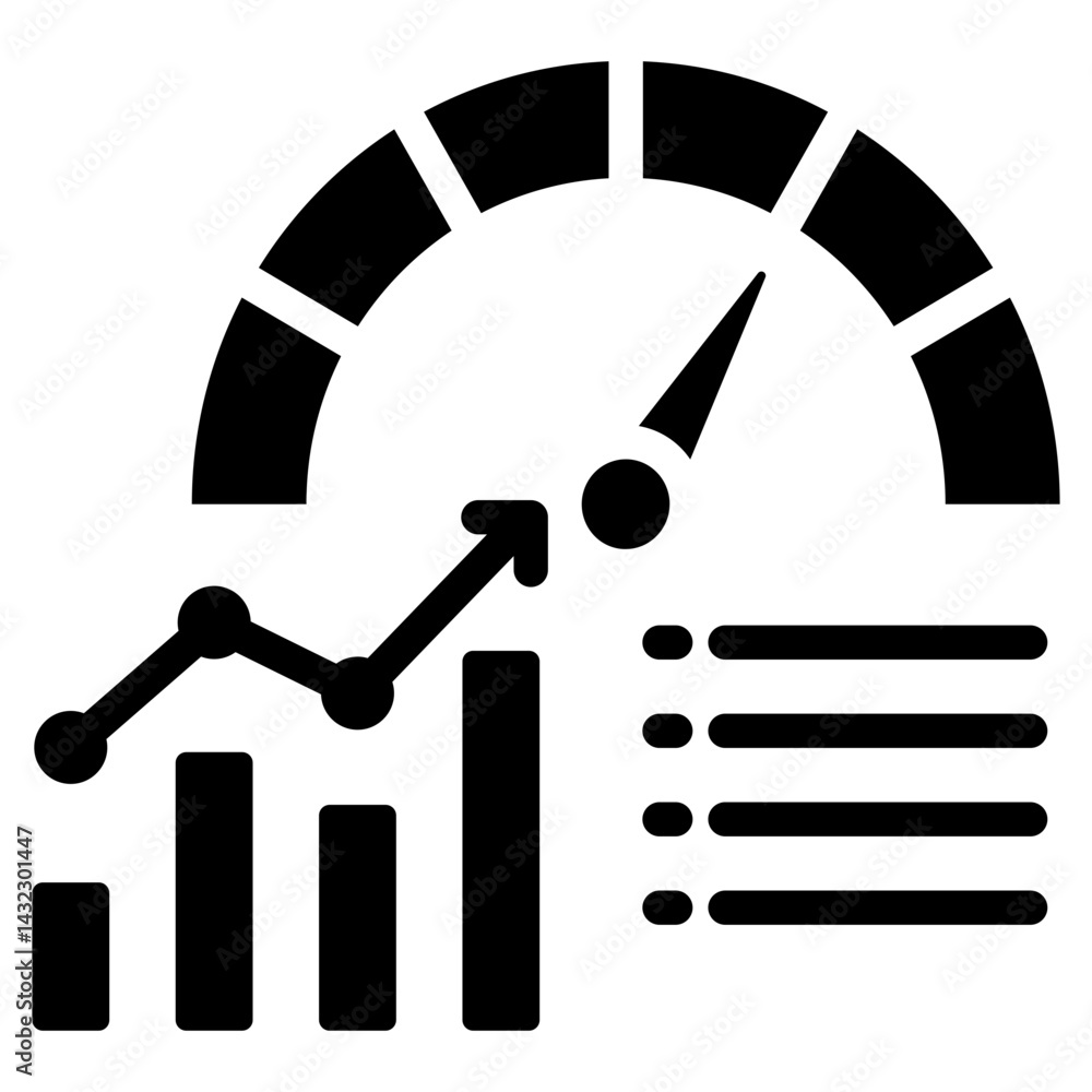 Poster performance metrics solid black icon