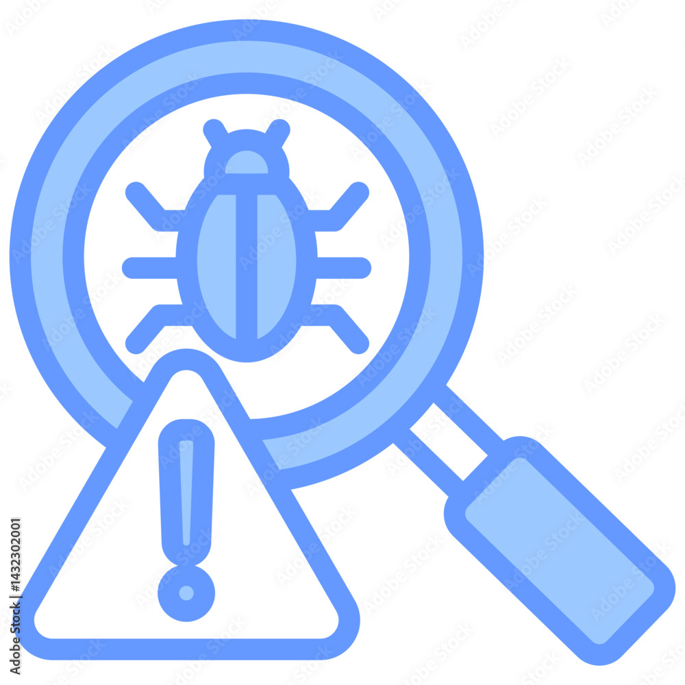 Poster defect detection lineal blue icon