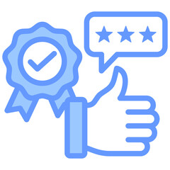 Obraz premium Quality Review Lineal Blue Icon