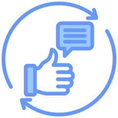 Continuous Feedback Lineal Blue Icon