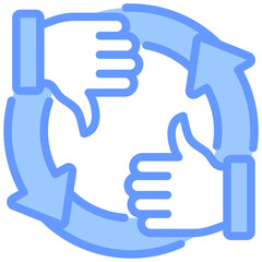 Feedback Loop Lineal Blue Icon