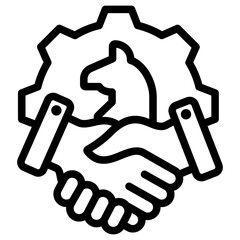Strategic Alliance Outline Icon