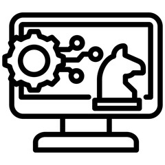 Digital Transformation Strategy Outline Icon