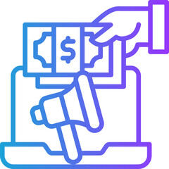 Advertising line gradient icon