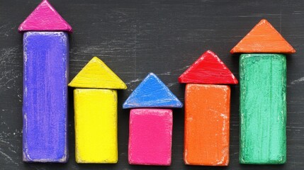 Colorful pencils on a blackboard, backtoschool image for creative inspiration