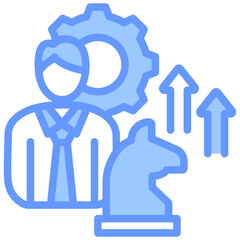 Leadership Strategy Lineal Blue Icon