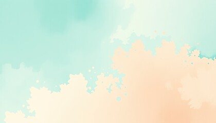Obraz premium Pastel Sky, Soft Watercolor Clouds