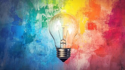 Illuminating innovation, colorful light bulb symbolizing creativity and inspiration