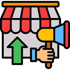 Sales Growth lineal color icon