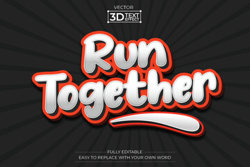Run together editable 3D Text effect
