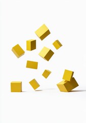 Obraz premium Yellow Cubes Falling