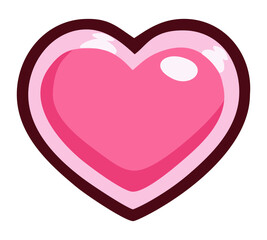 Pink heart icon. Editable color vector