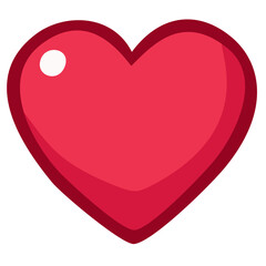 Red heart illustration. Editable color vector