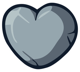 Heart made of stone. Editable color vector