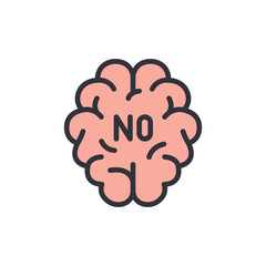 Closed minded colored icons, minimalist vector illustration ,simple transparent graphic element .Isolated on white background