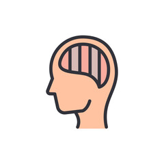 Closed minded colored icons, minimalist vector illustration ,simple transparent graphic element .Isolated on white background