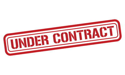 UNDER CONTRACT red stamp text vector, rubber stamp