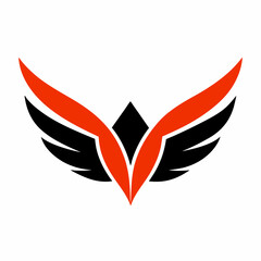 Wings logo vector on white background.