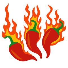 Flaming Chili Illustration