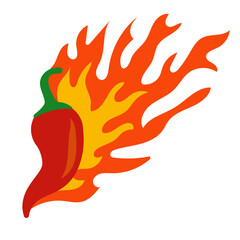 Flaming Chili Illustration