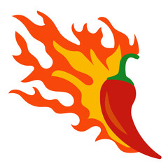 Flaming Chili Illustration