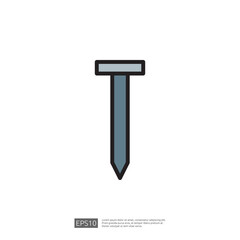 Stylized Icon of a Metal Nail Used in Home Renovation and Construction Projects