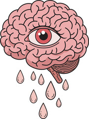 The All-Seeing Mind with water drops illustration