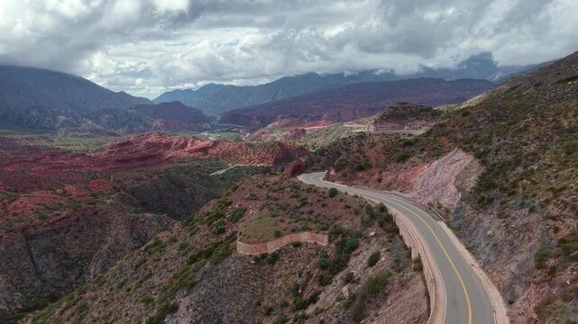 Aerial view of "Cuesta de Miranda", La Rioja, Argentina.