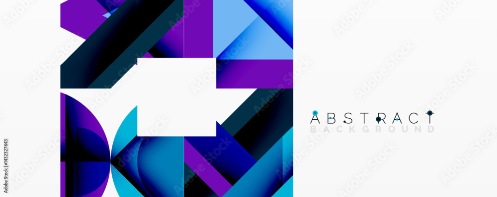 Leinwandbilder modern geometric design. vibrant blue, purple gradients create dynamic visual effect. clean lines, s