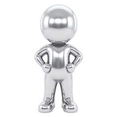 Fototapeta premium 3D chrome figure with hands on hips