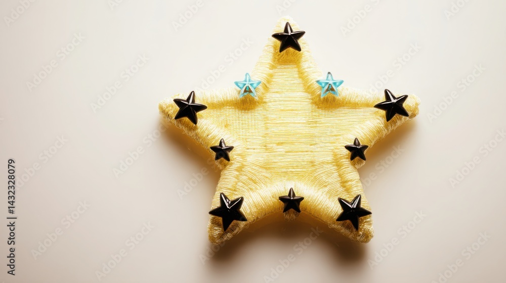 Poster star made of paper symbolizing customer photo review concept as user-generated content for authentic