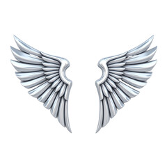 Obraz premium Stylized angel wings, white isolated background