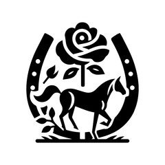 Horse racing event derby Logo with transparent background