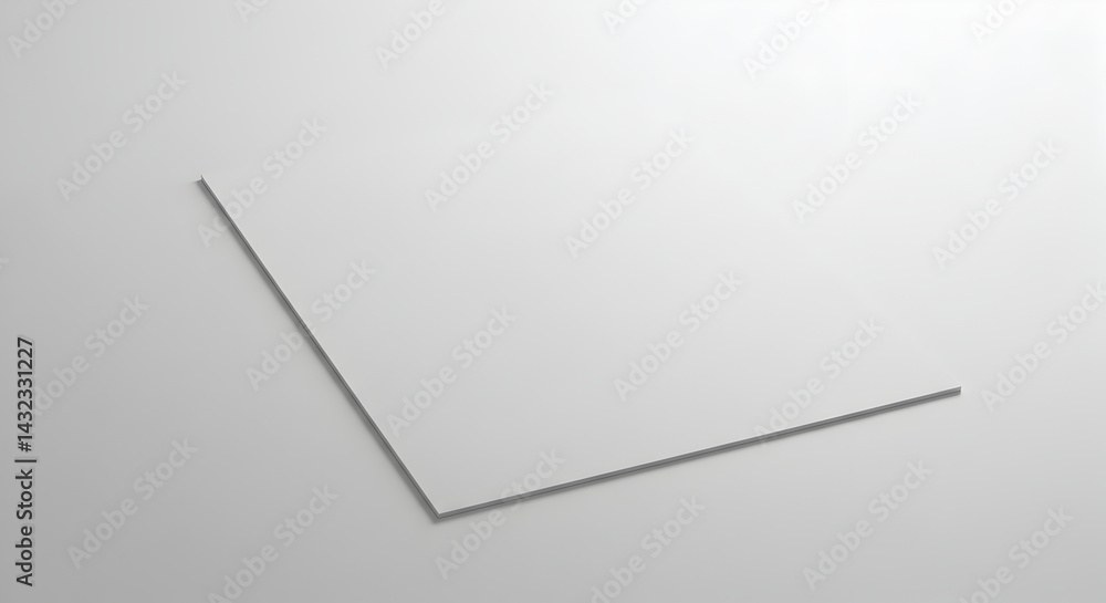 Poster minimalist angular shape on white backdrop for graphic design projects