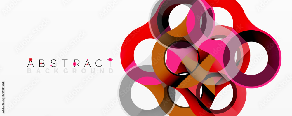 Aufkleber Colorful overlapping circles create modern abstract design. Bright hues blend, forming dynamic visual texture.