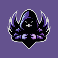 Mysterious Hooded Figure Dark Fantasy Gaming Esports Mascot Emblem