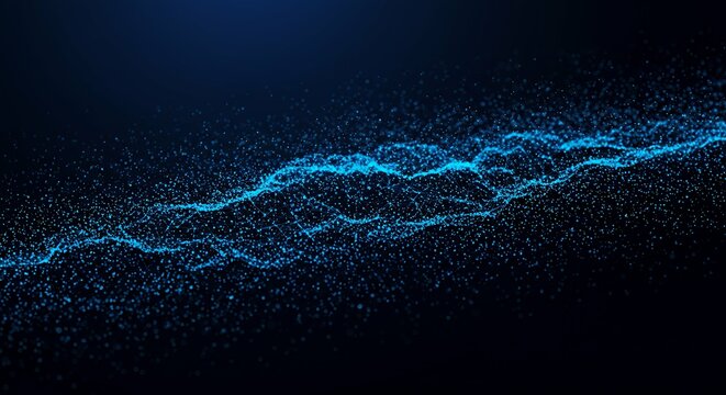 Observe blue D abstract wireframe dotted sound waves visual representation frequency dots signals audio wavelengths embodying futuristic technology waveform ample copy space your