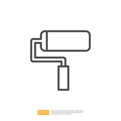 Home Renovation Icon Featuring a Simple Paint Roller Design for Interior Improvement and Redecoration Projects