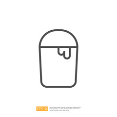 Minimalist Icon of a Home Renovation Concept Featuring a Container Symbolizing Tools and Materials Used in Interior Design and Construction Projects