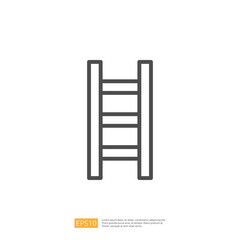 Simple Outline Icon of a Ladder Representing Home Renovation and Improvement Projects