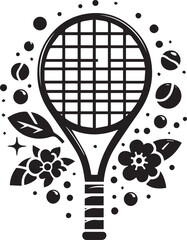 tennis racket logo silhouette vector, Tennis racket ball icon vector simple pictogram clipart