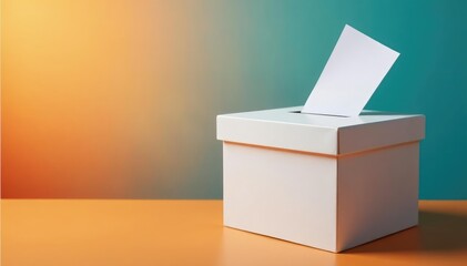 Isolated image of ballot box with cast ballot , isolated, ballot, decision