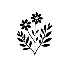Wildflower flower icon with transparent background