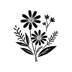 Wildflower flower icon with transparent background