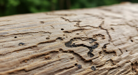 Worm Eaten Wood Texture Showing the Beauty of Natural Patterns